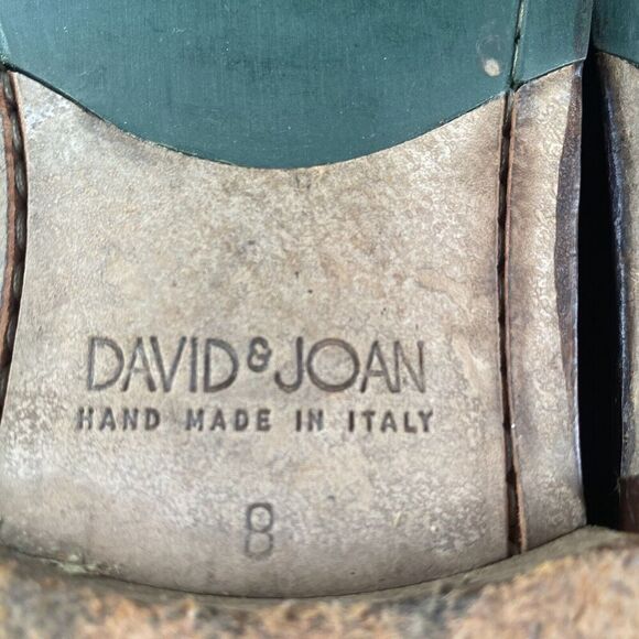 Mens David & Joan Leather Italy Oxford Lace Up Cap Toe‎ Dress Shoes US Size 8 - Picture 9 of 16